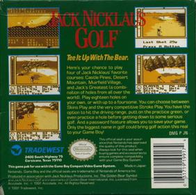 Jack Nicklaus Golf - Box - Back Image