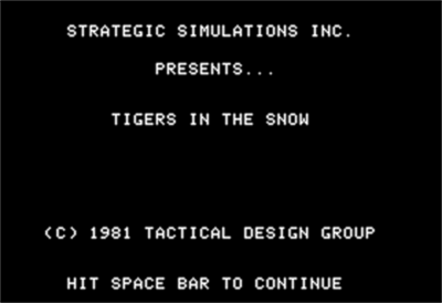 The Battle of the Bulge: Tigers in the Snow - Screenshot - Game Title Image