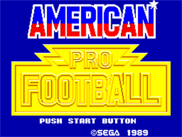 Walter Payton Football - Screenshot - Game Title Image