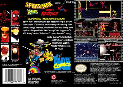 Spider-Man X-Men: Arcade's Revenge - Box - Back Image