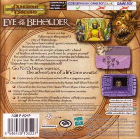 Dungeons & Dragons: Eye of the Beholder - Box - Back Image
