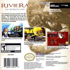Riviera: The Promised Land - Box - Back Image