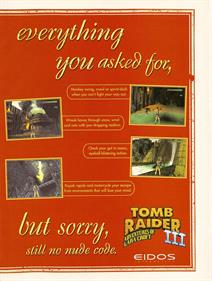 Tomb Raider III: Adventures of Lara Croft - Advertisement Flyer - Front Image