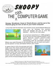 Snoopy: The Cool Computer Game - Box - Back Image