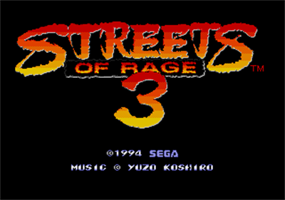 Streets of Rage 3 - Screenshot - Game Title Image