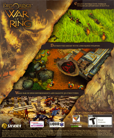 The Lord of the Rings: War of the Ring - Box - Back Image