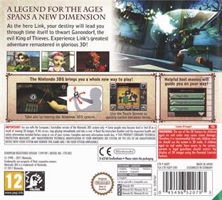 The Legend of Zelda: Ocarina of Time 3D - Box - Back Image