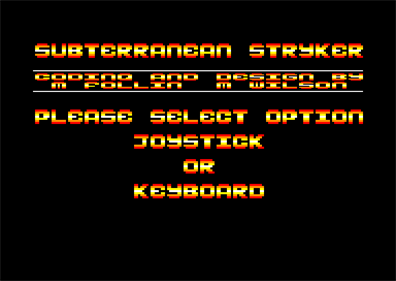 Subterranean Stryker - Screenshot - Game Select
