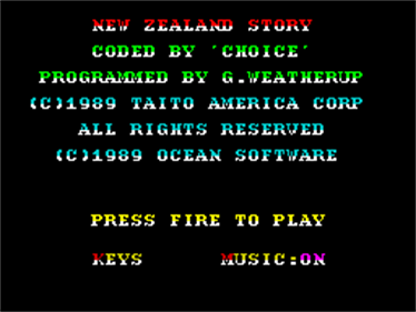 The NewZealand Story - Screenshot - Game Select Image