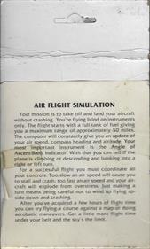 Air Flight Simulation - Box - Back Image