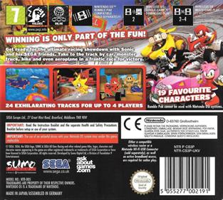 Sonic & SEGA All-Stars Racing - Box - Back Image