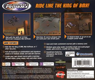 Mat Hoffman's Pro BMX - Box - Back Image