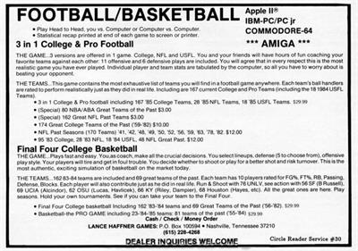 3 in 1 College & Pro Football - Advertisement Flyer - Front Image