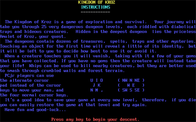 Kingdom of Kroz - Screenshot - Game Title Image