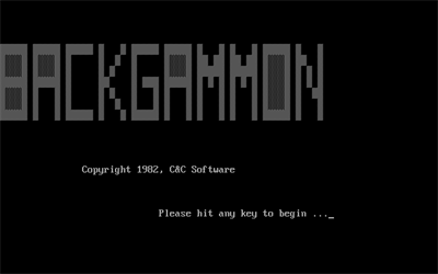 Backgammon (1982) - Screenshot - Game Title Image