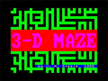 3-D Maze (J.A. Steele) - Screenshot - Game Title Image