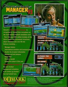 Championship Manager 93 - Box - Back Image