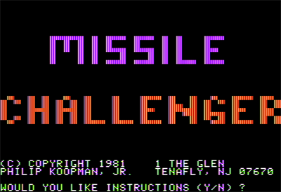 Missile Challenger - Screenshot - Game Title Image