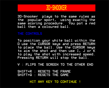 3D Snooker - Screenshot - Game Title Image