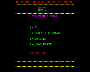 Darts (Blue Ribbon Software) - Screenshot - Game Select Image