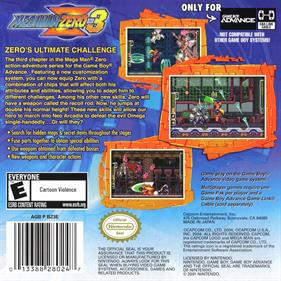 Mega Man Zero 3 - Box - Back Image
