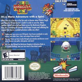 Mario Pinball Land - Box - Back Image