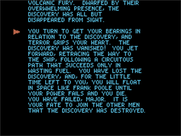 2010: The Text Adventure Game - Screenshot - Game Over Image