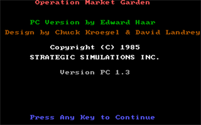 Operation Market Garden - Screenshot - Game Title Image