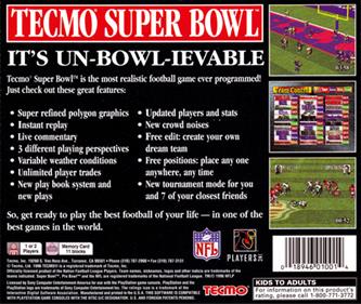 Tecmo Super Bowl - Box - Back Image