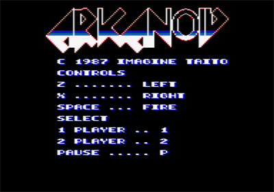 Arkanoid - Screenshot - Game Select Image