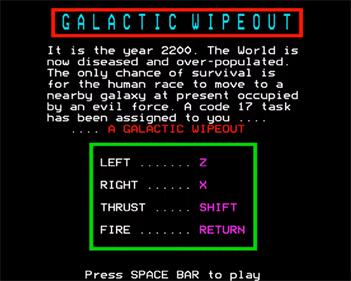 Galactic Wipeout - Screenshot - Game Select Image
