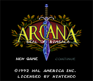 Arcana: Seal of Rimsala - Screenshot - Game Title Image