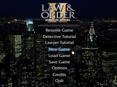 Law & Order II: Double or Nothing - Screenshot - Game Select Image