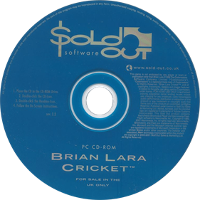 Brian Lara Cricket - Disc Image