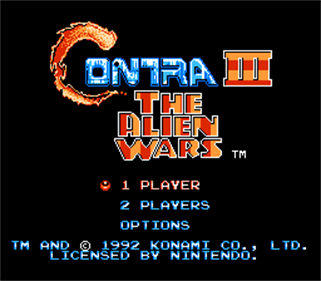 Contra III: The Alien Wars - Screenshot - Game Title Image