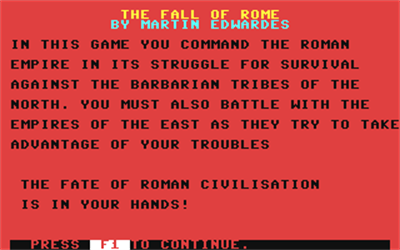 The Fall of Rome - Screenshot - Game Title Image
