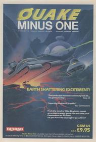 Quake Minus One - Advertisement Flyer - Front Image