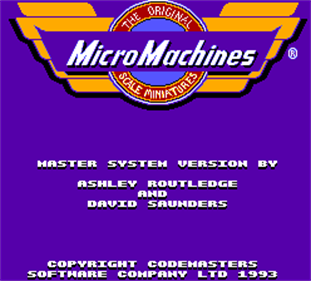 Micro Machines - Screenshot - Game Title Image