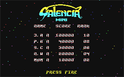 Galencia Mini - Screenshot - High Scores Image