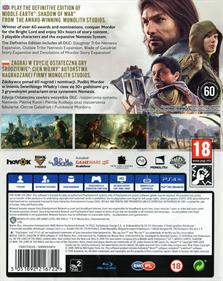 Middle-Earth: Shadow of War Definitive Edition - Box - Back Image