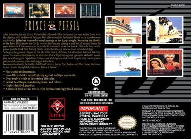 Prince of Persia 2 - Box - Back Image