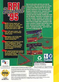 RBI Baseball '95 - Box - Back Image