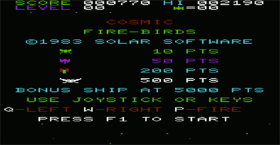 Cosmic Firebirds - Screenshot - Game Title Image