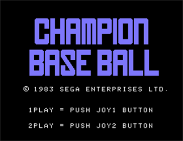 Champion Baseball - Screenshot - Game Title Image