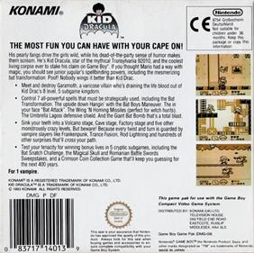 Kid Dracula - Box - Back Image