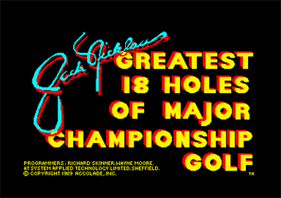 Jack Nicklaus' Greatest 18 Holes of Major Championship Golf - Screenshot - Game Title Image