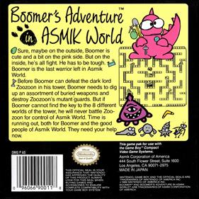 Boomer's Adventure in ASMIK World - Box - Back Image