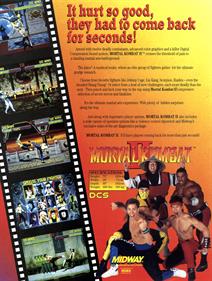 Mortal Kombat II: Challenger - Advertisement Flyer - Back
