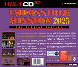 Impossible Mission 2025: The Special Edition - Box - Back Image