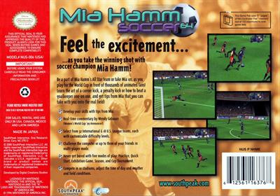 Mia Hamm Soccer 64 - Box - Back Image